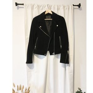 BlankNYC Black suede motor jacket